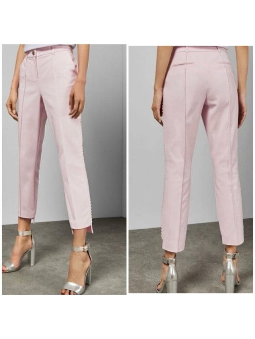 Ted Baker Onetta Scalloped Slim Pants Nude Pink 1 Small 4